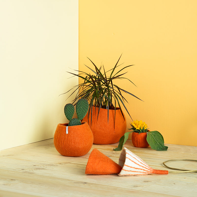 Coral M | Wool Bloempot