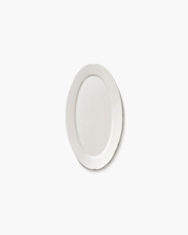 Oval Plate S White Silhouette set van 12
