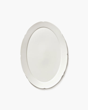 Oval Plate L White Silhouette set van 8