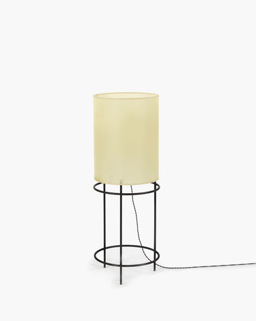 Staande Lamp Cylinder 02 Black White Parchment Paper
