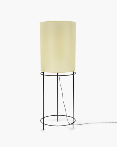 Staande Lamp Cylinder 03 Black White Parchment Paper