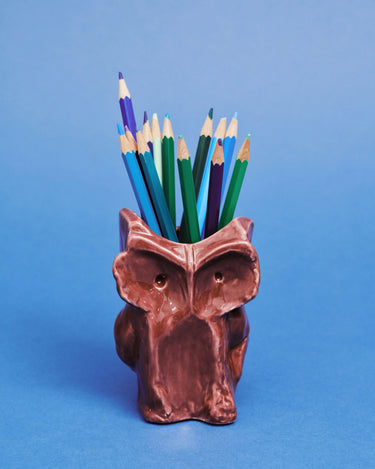 Owl Vase XS Aubergine After Midnight