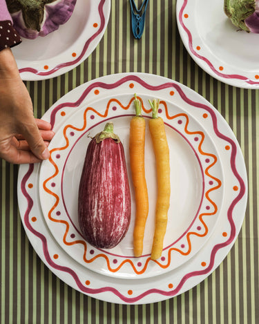 Dinnerbord Orange Purple Charly Set van 4