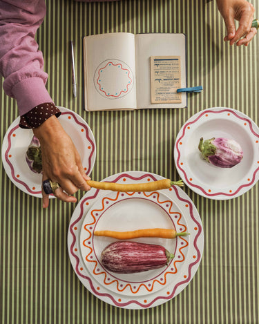Rond Serveerbord Purple Orange Charly
