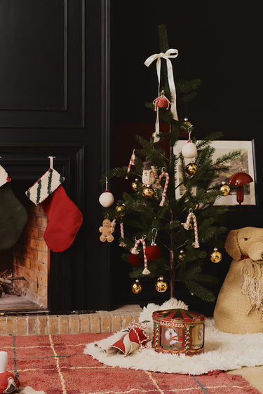 Vilten kerstballen set van 4