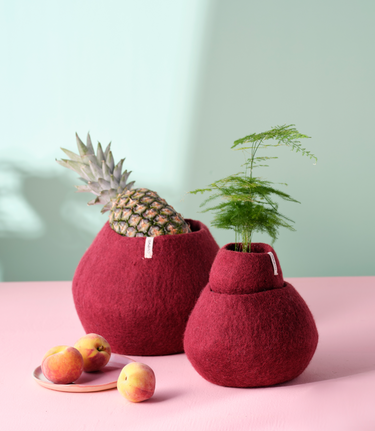 Flower Pot Burgundy M