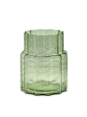 Vase N°4 Green Transparent Waves