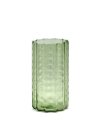Vase N°1 Green Transparent Waves